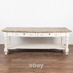 Large Farmhouse Console Kitchen Island With Shelf & Drawers Sweden circa 1860-80