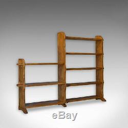 Large Open Bookcase, Elm, Display Shelves, Arts and Crafts Taste, Late C20th