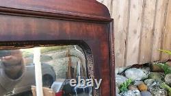 Large Ornate Vintage Late Victorian Bevelled Wall Mirror