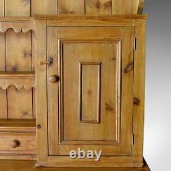 Large Pine Dresser in Victorian Taste Country Kitchen Cabinet Late 20th Century