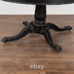 Large Round Pedestal Black Table, Sweden circa 1880