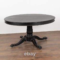 Large Round Pedestal Black Table, Sweden circa 1880