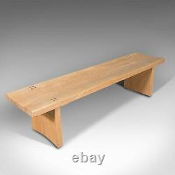 Large Vintage Museum Bench, English, Oak, Dining, Kitchen, Pew, Late 20th, 1980