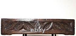 Late 15th c flamboyant gothic carving drawer Antique french salvage furniture 20