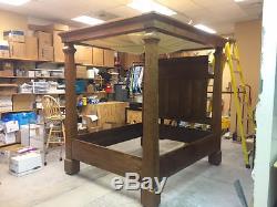 Late 1700s English Four Post Canopy Bed Cypress Wood Colonial As Is