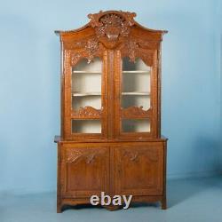 Late 18 Century Antique Pine Provencial Bookcase Cabinet From France