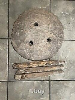 Late 1800's-1900's Vintage Wooden Milking Stool For Sale