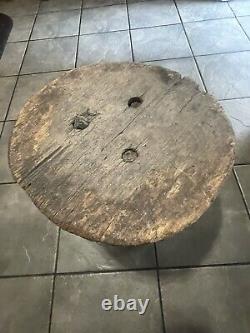Late 1800's-1900's Vintage Wooden Milking Stool For Sale