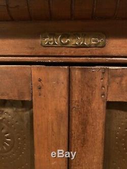 Late 1800's Acme Antique Primitive Pie Safe Punched Tin Cabinet