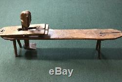 Late 1800's Antique Carpenters Tool Bench Primitive Wood Shaving Horse Workbench