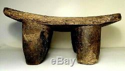 Late 1800's Antique Small Carved Wood 16 x 9.5 x 6 Short Footstool Bench