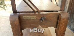 Late 1800's Country Store Antique Oak Baker's Rack Shelf Adjustable Table