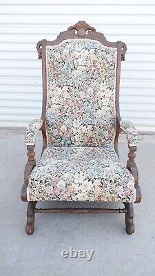 Late 1800's Eastwood Rocking CHAIR High Back Walnut Victorian LOCAL PICKUP AZ