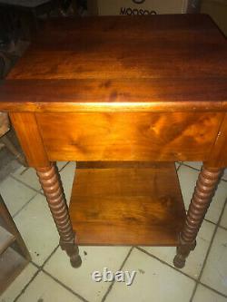 Late 1800's Solid Cherry Nightstand / Side Table (NS85)