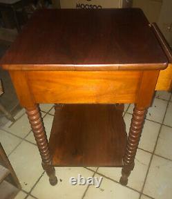 Late 1800's Solid Cherry Nightstand / Side Table (NS85)