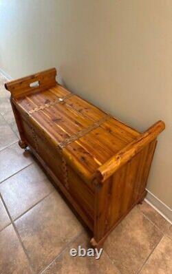 Late 1800s Antique Americana Revival Hand Crafted Acme Cedar Chest 4x2x2