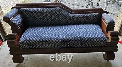 Late 1800s Antique Victorian Sofa Couch Fainting Couch Mahogany Must See