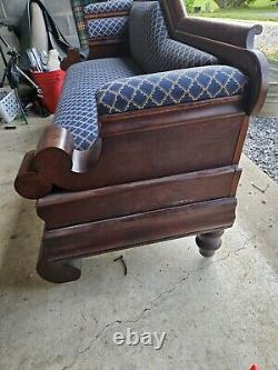 Late 1800s Antique Victorian Sofa Couch Fainting Couch Mahogany Must See