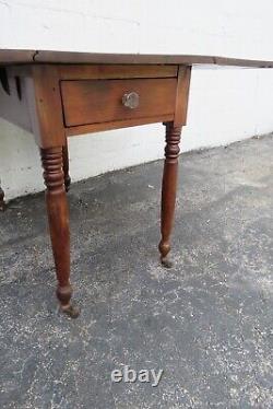 Late 1800s Drop Leaf Dining Dinette Game Table 5259