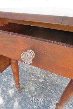 Late 1800s Drop Leaf Dining Dinette Game Table 5259