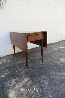 Late 1800s Drop Leaf Dining Dinette Game Table 5259