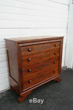 Late 1800s Empire Flame Mahogany Chest of Drawers 1303