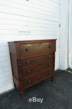 Late 1800s Empire Flame Mahogany Chest of Drawers 9945
