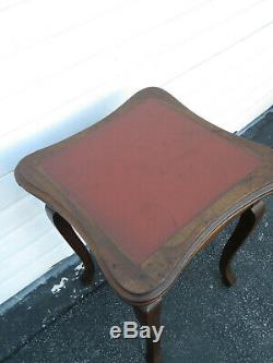 Late 1800s Mahogany Leather Top Side End Table 9523