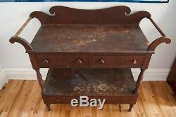 Late 1800s Solid Walnut Shaker-Style Dry Sink Restored Antique