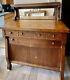 Late 1800s Tiger Oak Buffet/Sideboard with Mirror