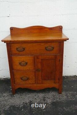 Late 1800s Victorian Solid Oak Wash Stand Cupboard Cabinet 2237