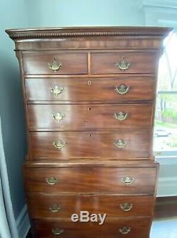 Late 18th Century Antique English Tall Chest on Chest Great Condition