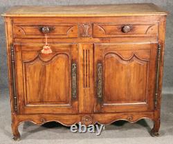 Late 18th Century Carved Walnut French Country Louis XV Server Buffet