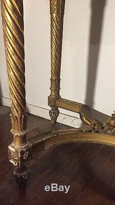 Late 18th Century Gilt Wood And Marble Console