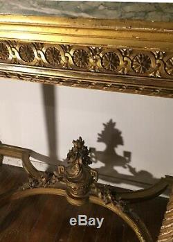 Late 18th Century Gilt Wood And Marble Console