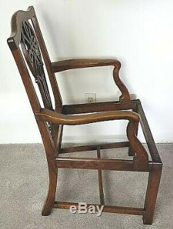 Late 18th Century Irish Chippendale Carved Mahogany Celtic Knot Armchair