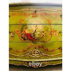 Late 18th Century Italian Hand Painted Green Chest