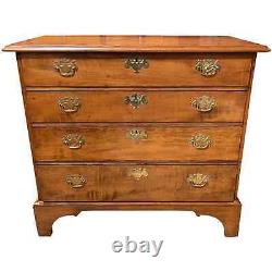 Late 18th Century New England Chippendale Chest of Drawers in Curly Maple