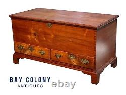 Late 18th Century Queen Anne Walnut Pennsylvania Blanket Chest With Two Drawers