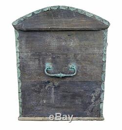 Late 18th Century Swedish Oak And Hand Painted Dome Top Trunk