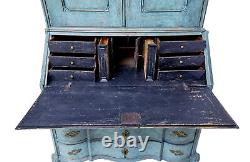 Late 18th Century Swedish Oak Painted Bureau Bookcase