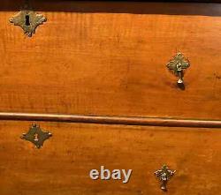 Late 18th Century William & Mary Pine Lift Top Blanket Chest with Two Drawers