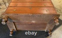 Late 18th Century William & Mary Pine Lift Top Blanket Chest with Two Drawers