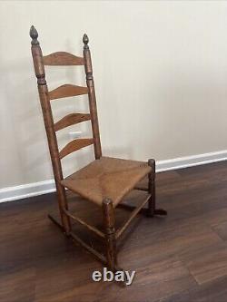 Late 18th/Early 19th Century American Child Rocking Chair Rush Seat NC Made