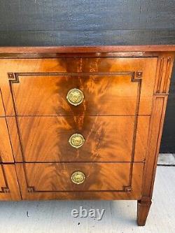 Late 19th C. Antique Flame Mahogany Biedermeier Empire Neoclassical Dresser