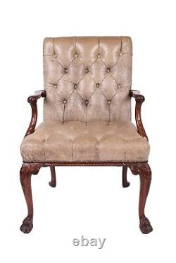 Late 19th C Chippendale Style Carved Mahogany Armchair (af2-161)