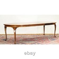 Late 19th C English Edwardian Highly Figured Mahogany Dining Table (af1-005)