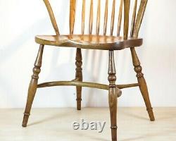Late 19th C Oak and Elm Stick Back Windsor Chair