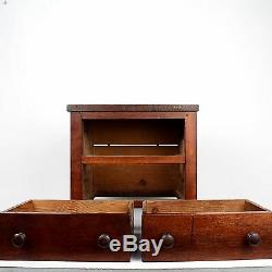 Late 19th C Pennsylvania Miniature Walnut & Pine Paneled Chest of Drawers VR