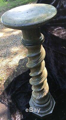 Late 19th Cent. Italian Turned Verde Antique Pedestal